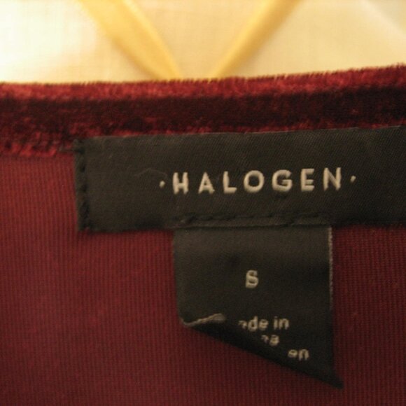 Halogen Top Women's Small Red Velvet Wrap Tie Bow V Neck Capsule Stretch  Wrap b - Picture 5 of 5
